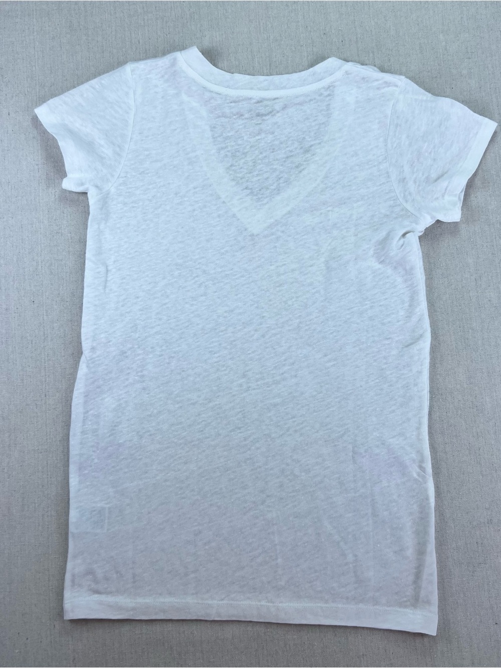 J. Crew Woman’s White Linen V-Neck Women's Tee Size XXS - Picture 2 of 6